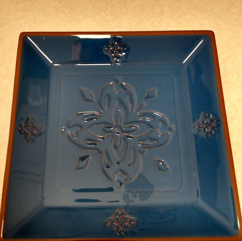 Redware Plate with Mediterranean Embossing